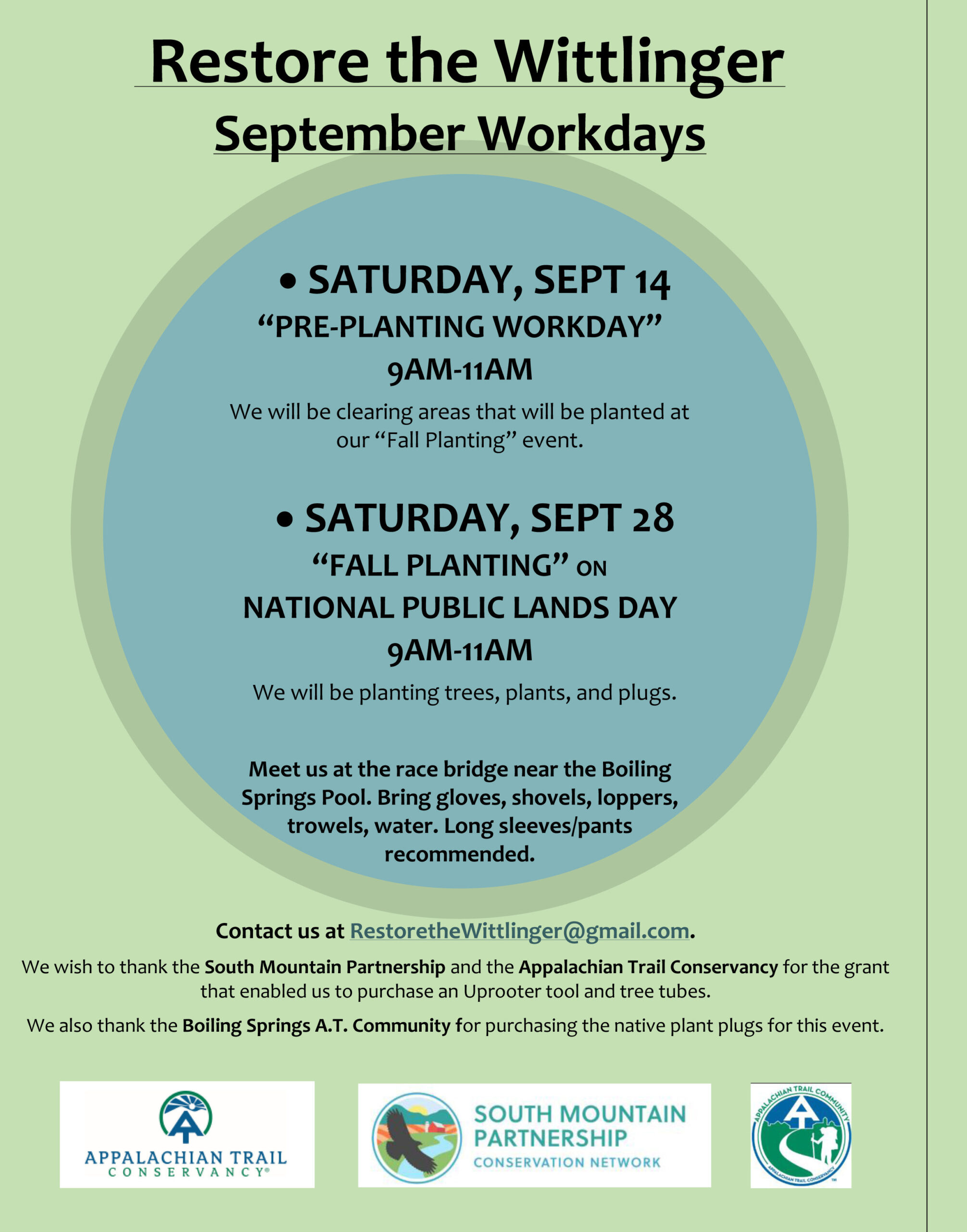 Restore the Wittlinger “Fall Planting”